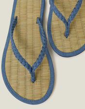 Denim Seagrass Flip Flops, Blue (NAVY), large