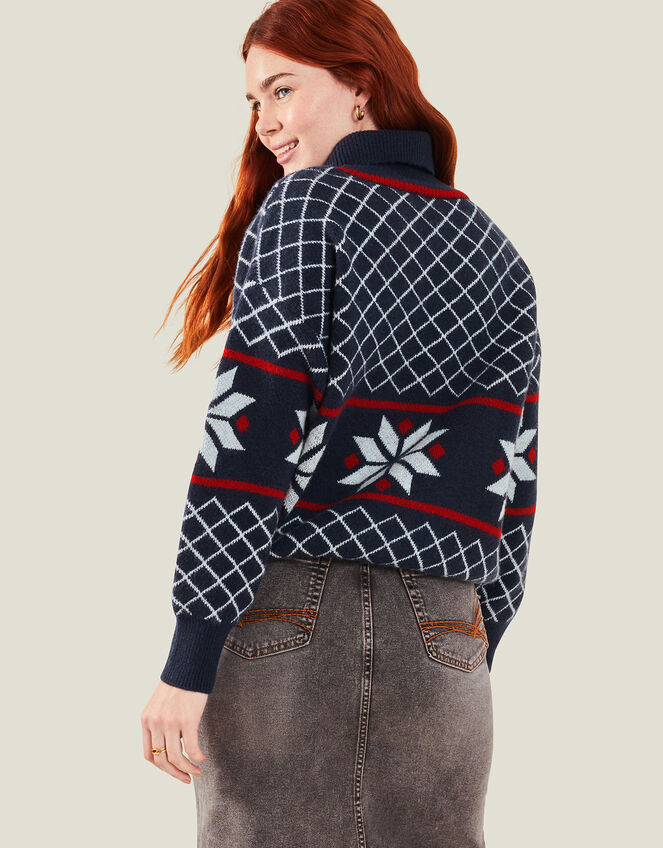 Snowflake Knit Jumper, Grey (GREY), large