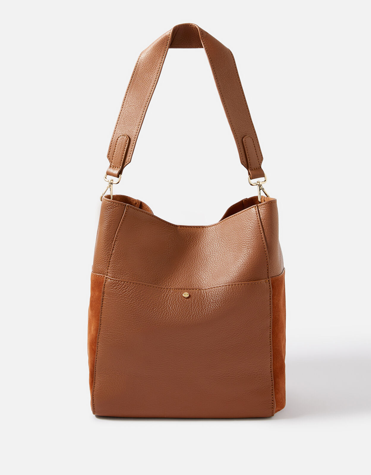 large tan leather bag