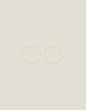 14ct Gold-Plated Large Thin Hoops, , large