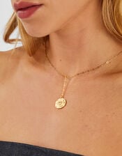 14ct Gold-Plated Heart Pendant Lariat Necklace, , large
