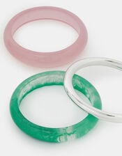 3-Pack Chunky Resin & Metal Bangles, , large
