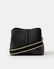Webbing Strap Crossbody Bag , Black (BLACK), large