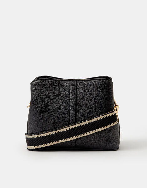 Webbing Strap Crossbody Bag , Black (BLACK), large