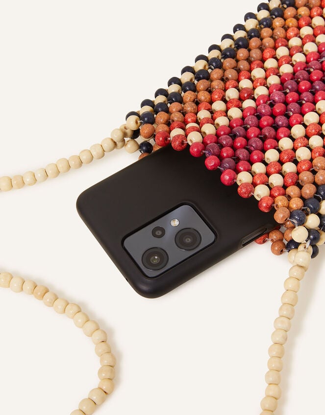 Wooden Beaded Phone Pouch, , large