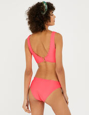 Button Front Bikini Top with Scalloped Edge, Pink (PINK), large