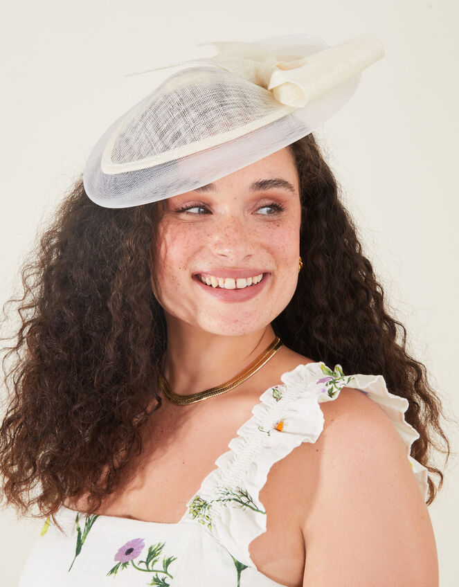 Bow Sin Disc Fascinator, Ivory (IVORY), large