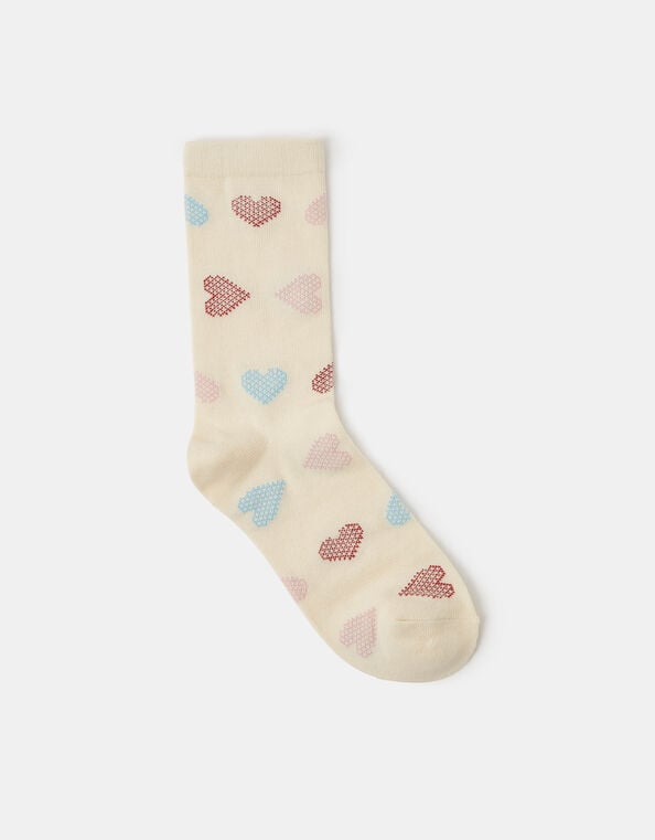 Heart Print Ankle Socks, , large