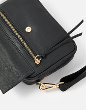 Leather Cross-Body Camera Bag , Black (BLACK), large