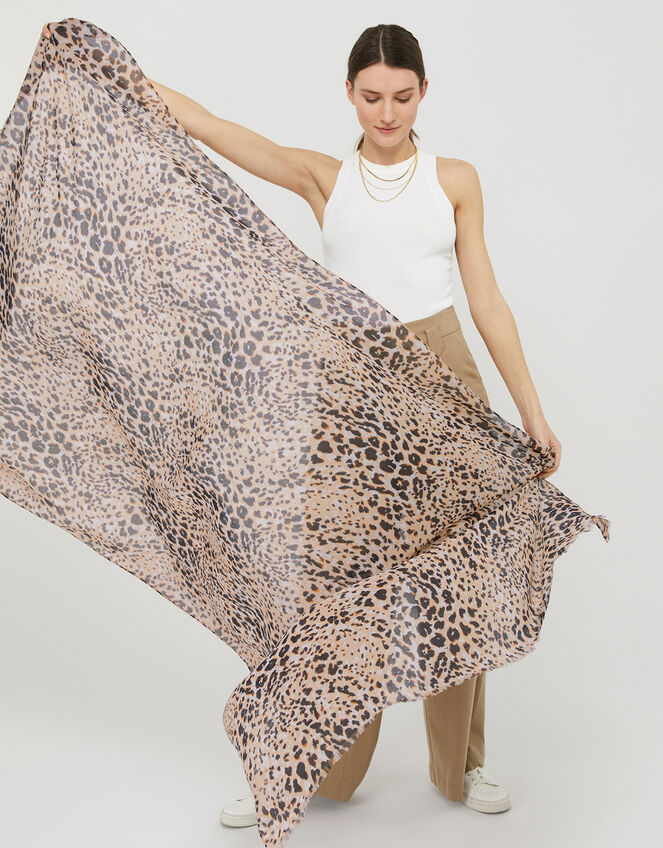 Leopard Print Scarf, , large