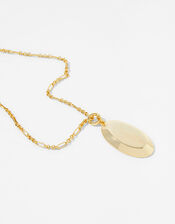 Gold-Plated Oval Pendant Necklace, , large