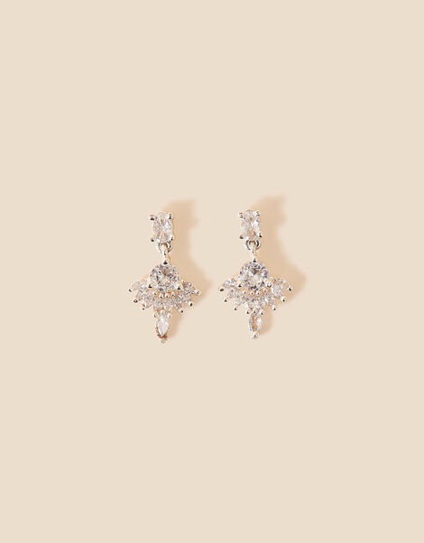 Crystal Fan Drop Earrings, , large
