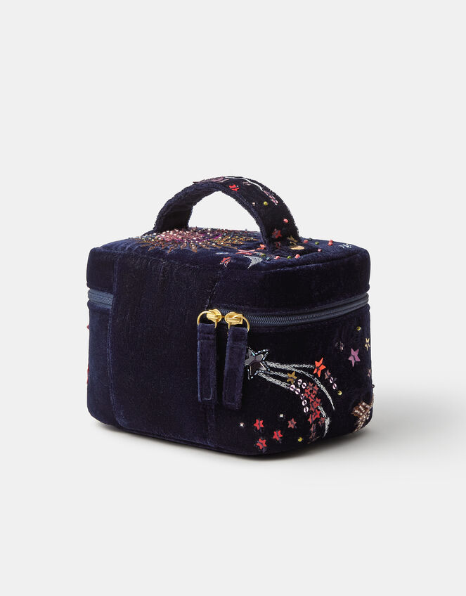 Embellished Celestial Velvet Make Up Bag, , large