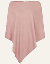 Knit Poncho, Pink (PALE PINK), large