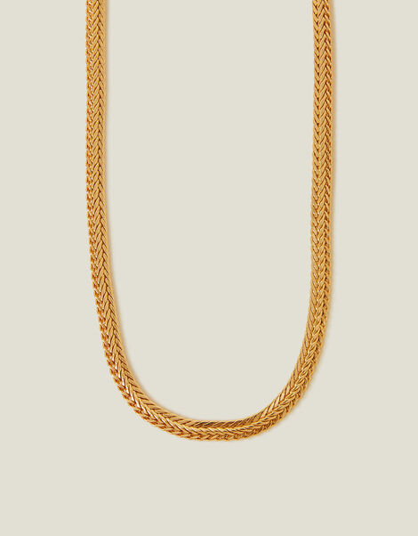 14ct Gold-Plated Chunky Weave Chain Necklace, , large