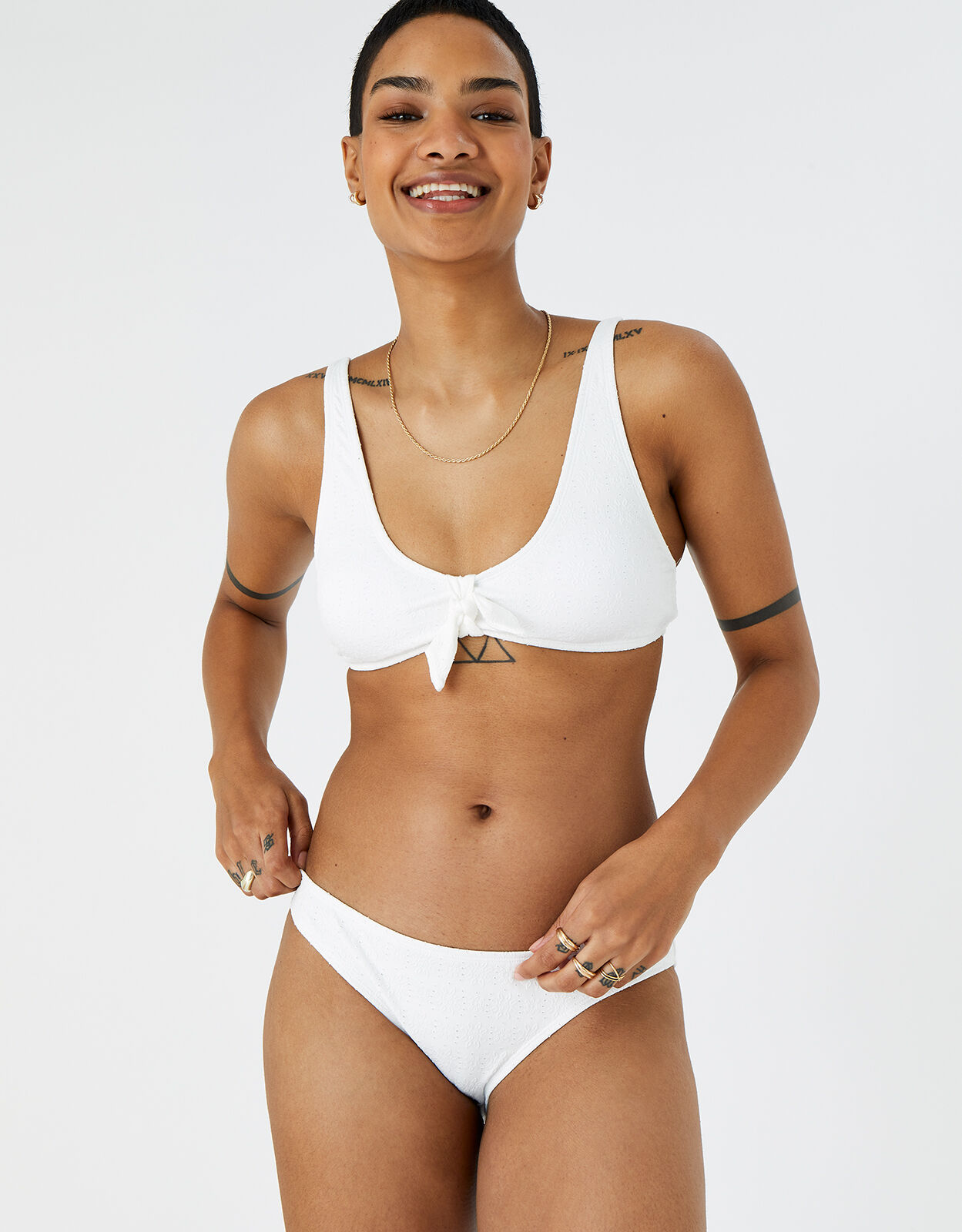 White front tie bikini top 2025