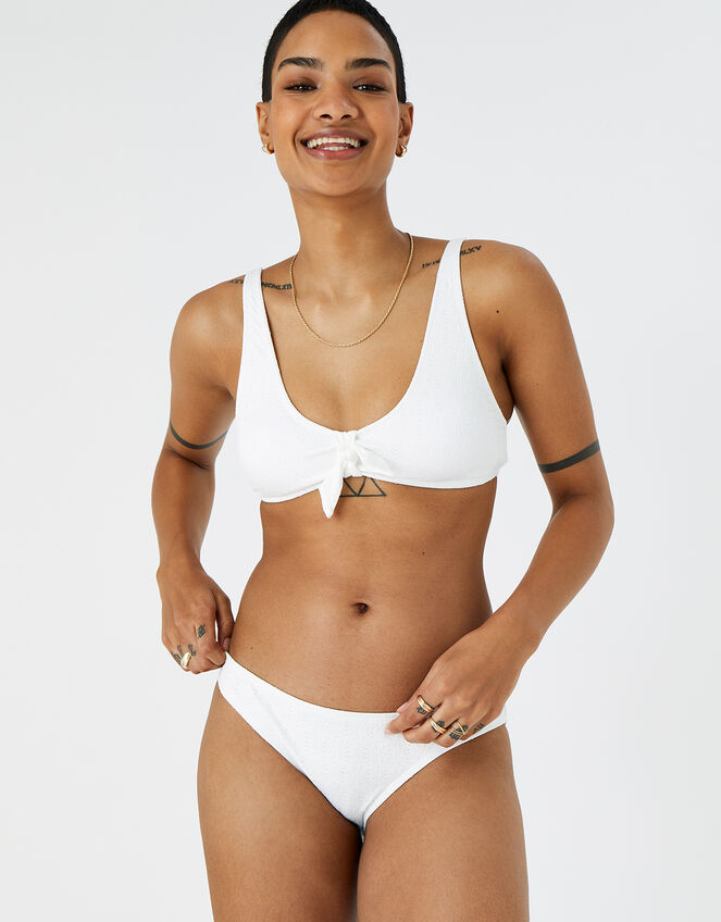 Broderie Bunny Tie Bikini Top , Ivory (IVORY), large