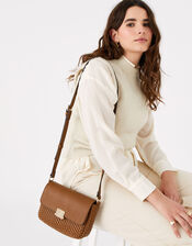 Leanne Weave Cross-Body Bag , Tan (TAN), large