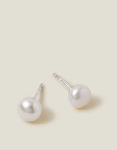 Sterling Silver Freshwater Pearl Studs, , large