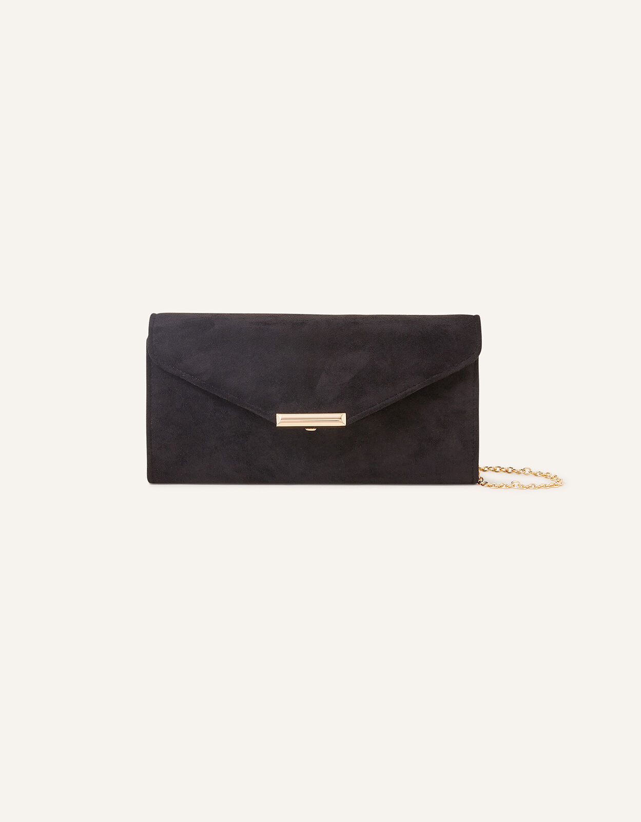 Suedette Envelope Clutch Bag Black Clutches Accessorize UK