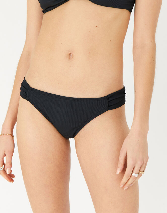 Ruched Bikini Briefs, Black (BLACK), large