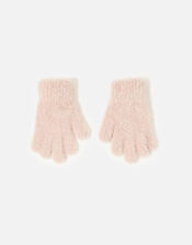 Girls Fluffy Gloves , Pink (PINK), large