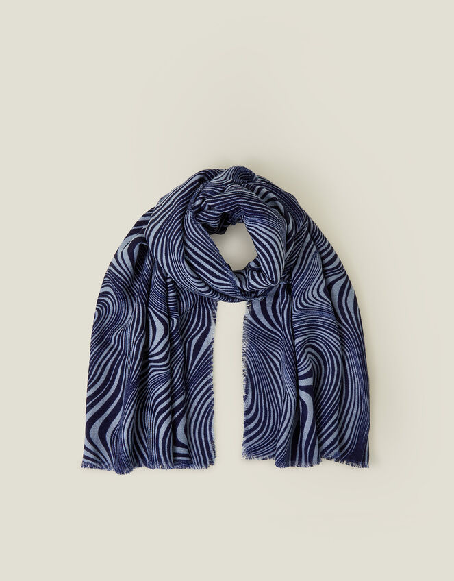 Swirl Print Midweight Scarf, , large