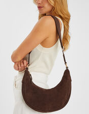 Suede Sling Crossbody Bag, , large