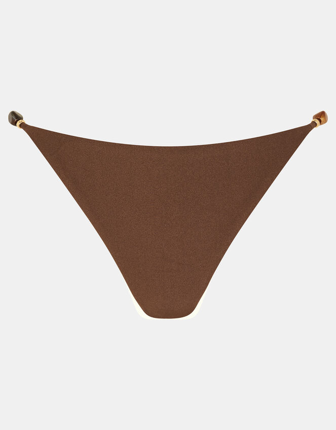 Beaded Strap Bikini Bottoms, Brown (BROWN), large