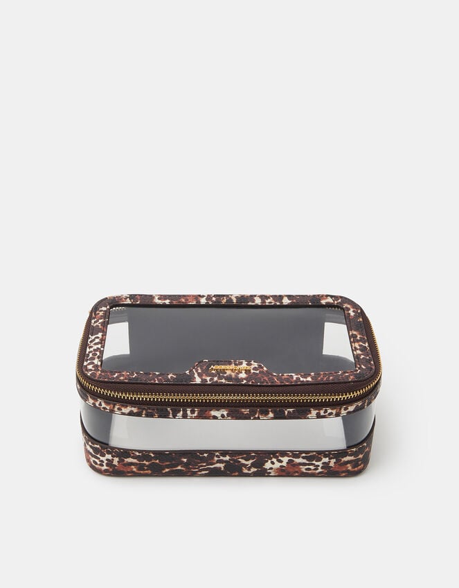 Animal Print Clear Make Up Bag, , large