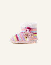 Girls Stripe Slipper Boots, Multi (BRIGHTS-MULTI), large