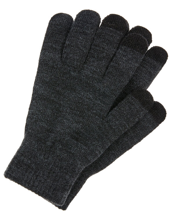 Super-Stretchy Touchscreen Gloves Grey, Grey (GREY), large