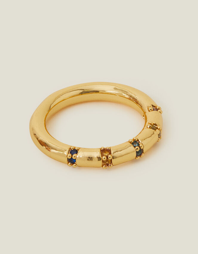 14ct Gold-Plated Bamboo Ring , Gold (GOLD), large