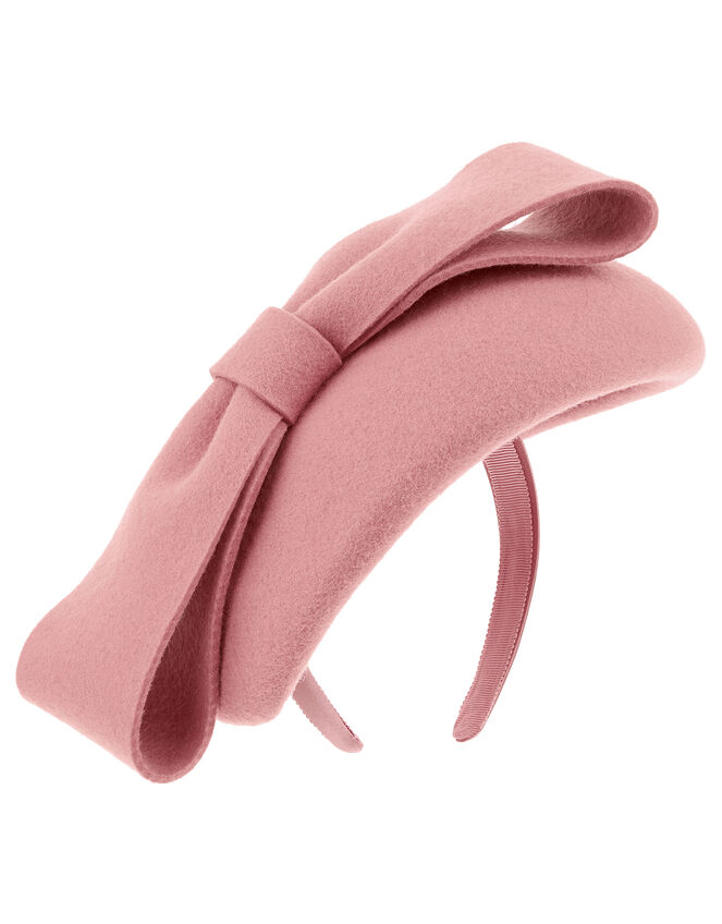 Felt Bow Beret Fascinator Headband, , large