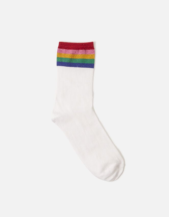 Rainbow Sparkle Sports Socks, , large