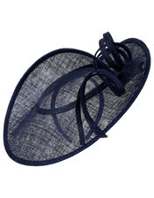 Sadie Oversized Disc Fascinator, Blue (NAVY), large