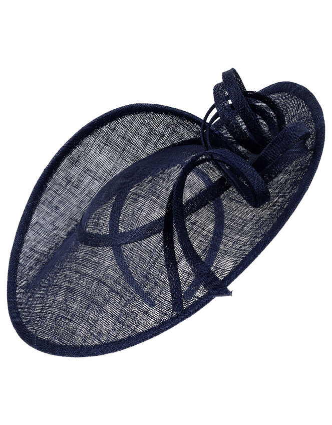 Sadie Oversized Disc Fascinator, Blue (NAVY), large