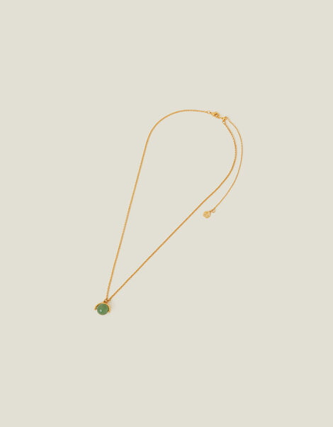 14ct Gold-Plated Spherical Aventurine Necklace, , large