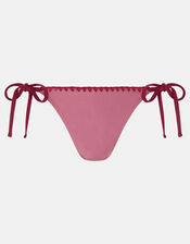Whipstitch Tie Side Bikini Bottoms, Pink (PINK), large