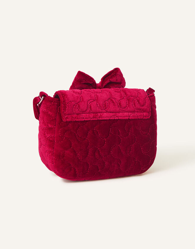 Girls Quilted Velvet Bag, Red (RED), large