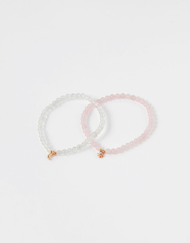 Healing Stones Bracelets - Rose Quartz and Clear Quartz, , large