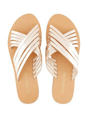 Istanbul Metallic Crossover Sliders, Gold (GOLD), large