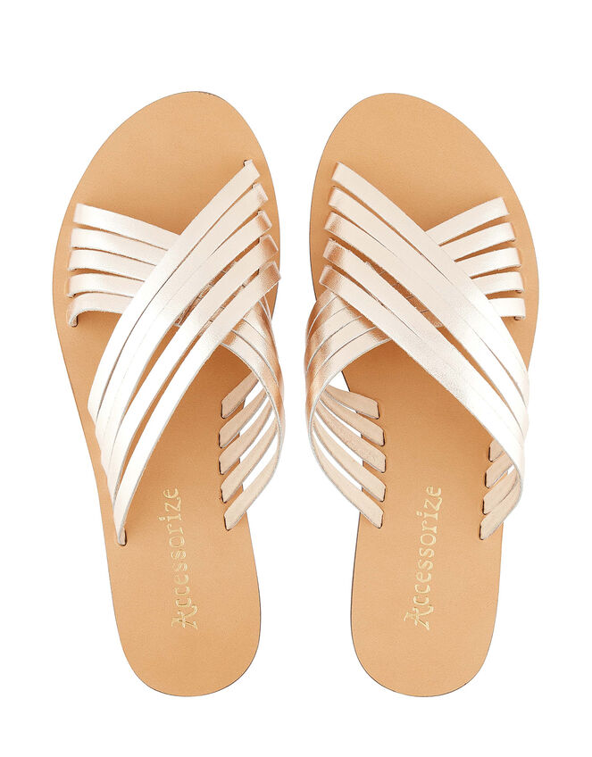 Istanbul Metallic Crossover Sliders, Gold (GOLD), large