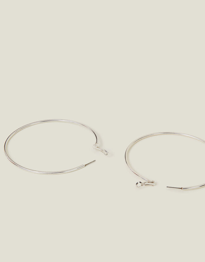 Mid-Size Simple Hoops, Silver (SILVER), large