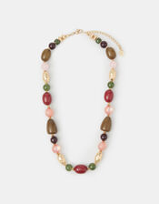 Chunky Resin Beaded Collar Necklace, , large
