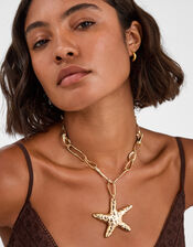 Chunky Starfish Pendant Necklace, , large