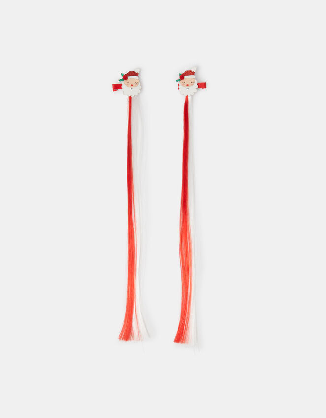 2-Pack Girls Father Christmas Fake Hair Clips, , large