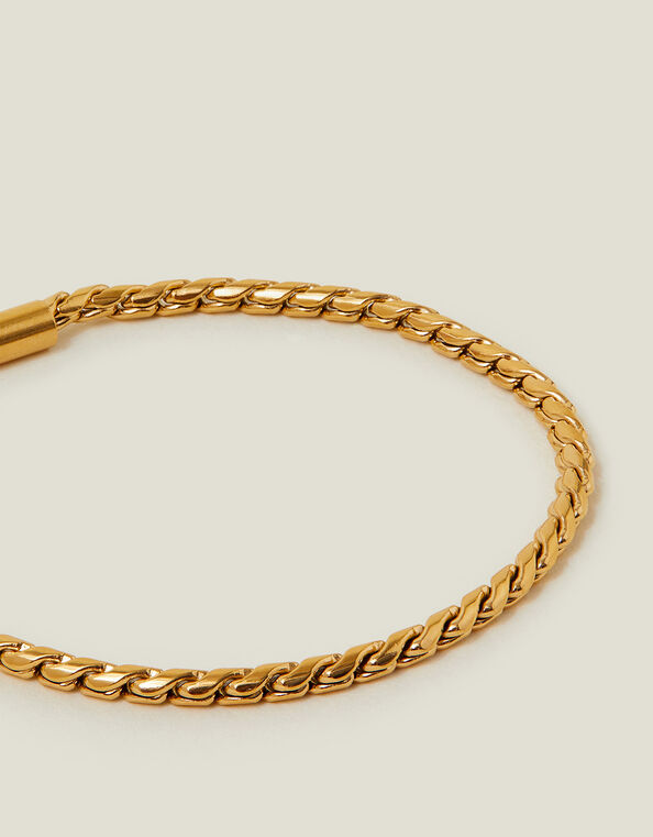 14ct Gold-Plated Stainless Steel Snake Chain Bracelet, , large