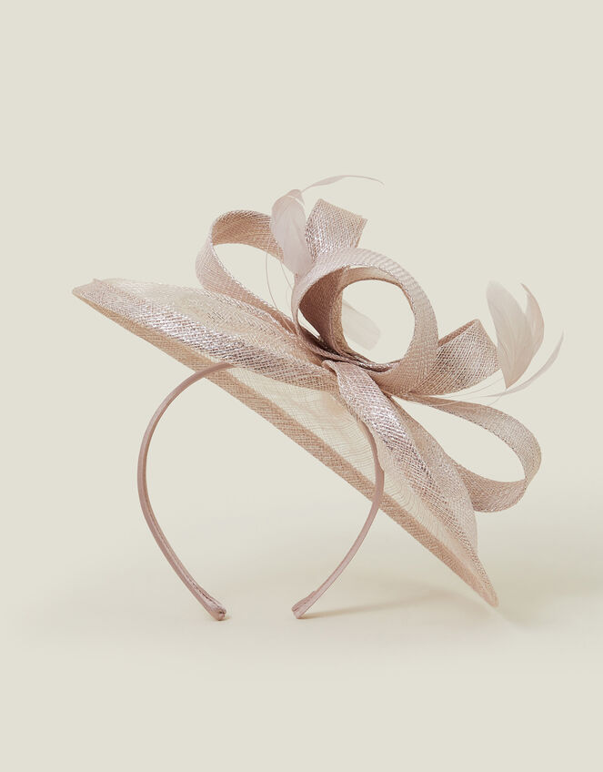 Feather Bow Disc Fascinator, , large