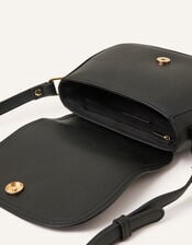 Metal Detail Cross-Body Bag, Black (BLACK), large